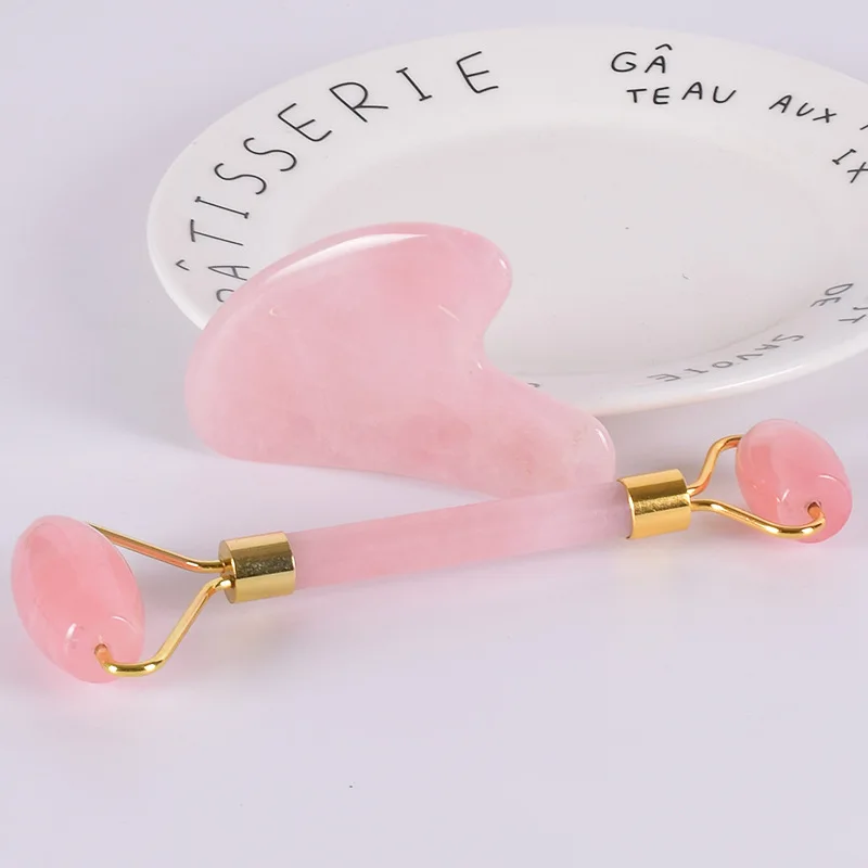 

Amazon Hot Sell Best High Quality Private Label Genuine Facial Anti Aging Pink Rose Quartz Jade Roller with Gift Box