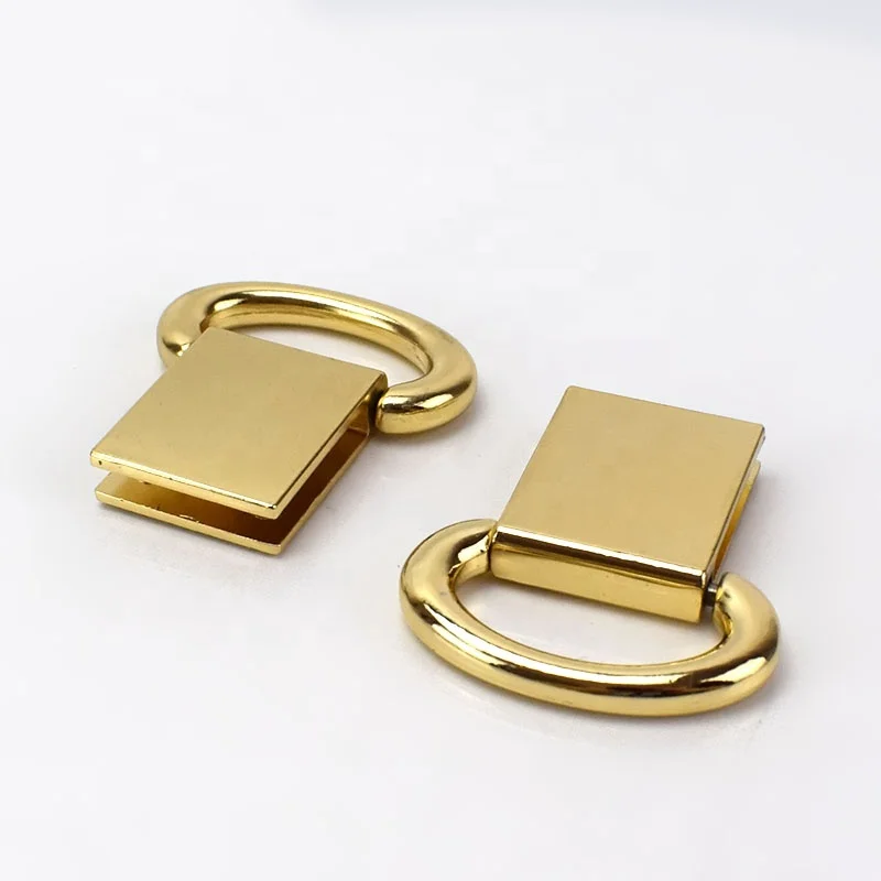 

Meetee F1-80 Handbag Glossy Square Side Clip Hanging Hook Bag Buckles, Gold
