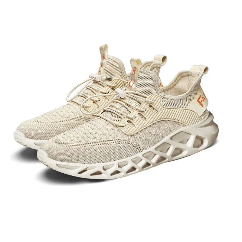 

Latest Design Lace Up Mens Casual Walking Sneakers Cheap Sports Shoes, Black,beige