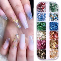 

Irregular Nail Flakies Candy Glass Paper Colorful Nail Sequins 3D Nail Art Decorations