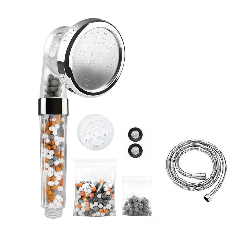 

High Quality Best Seller Bathroom Filtration Mixing Function Bath Rain shower Head Set with Extra Filter Stones+1.5m Hose