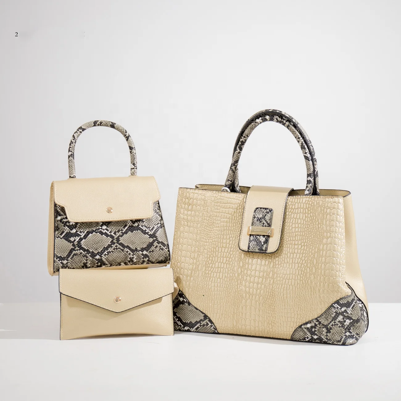 

Wholesale sac a main 3 in 1 set Snakeskin Designer latest bags women luxury handbags ladies direct from china, 7color