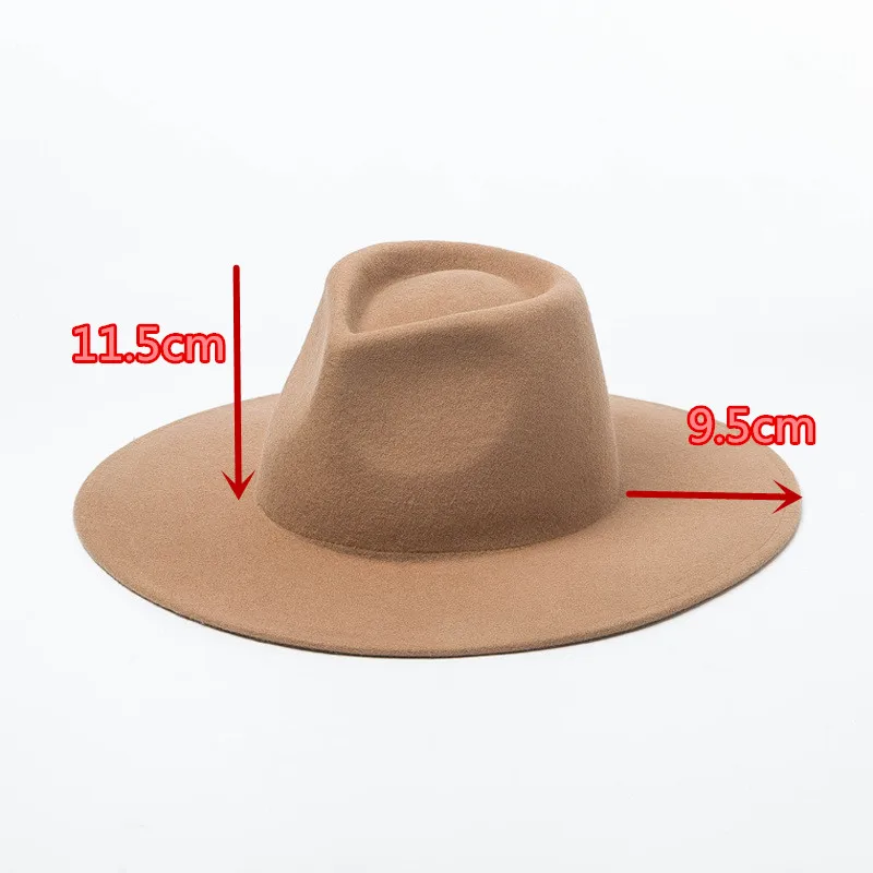 01905-hh8149 British Style winter wool solid Classic fedoras cap men women panama jazz hat