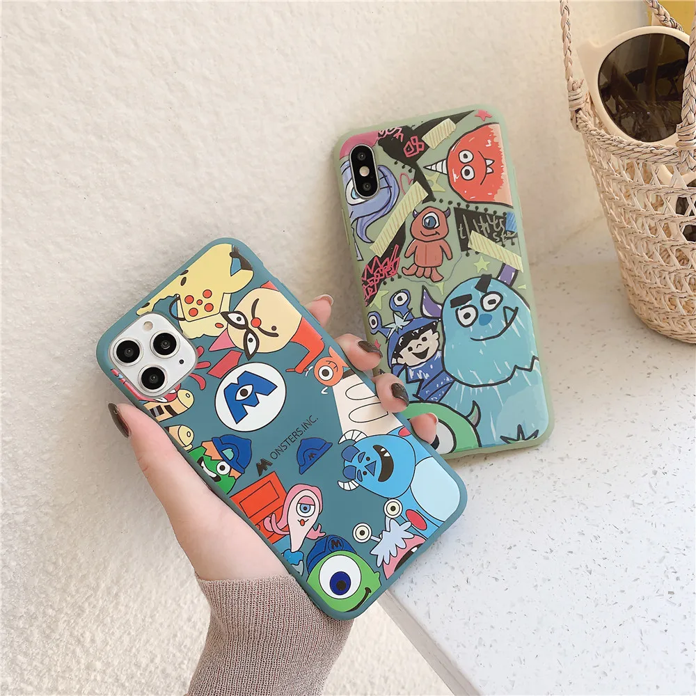 

For iphone 6 7 8 plus X XS XR 11 12 MINI PRO Max Soft TPU Cartoon Monster phone Case Big Eye Protective Fully Cover Shell Cases, As picture