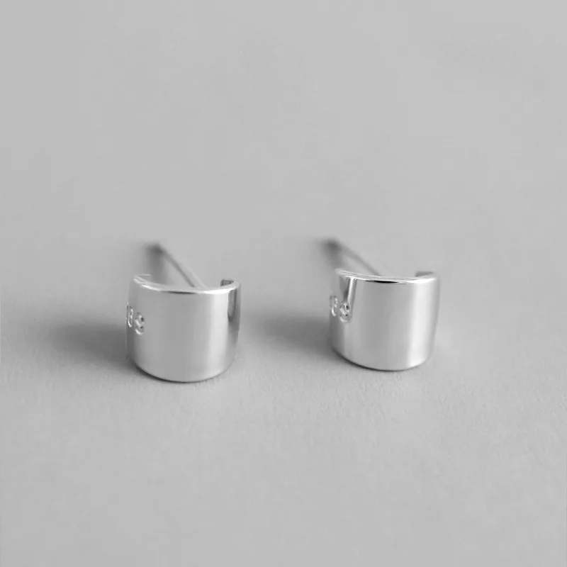 

Lotus Fun Fashion Designer C Shape Stud Earrings Minimalist 925 Sterling Silver Earings Studs Women