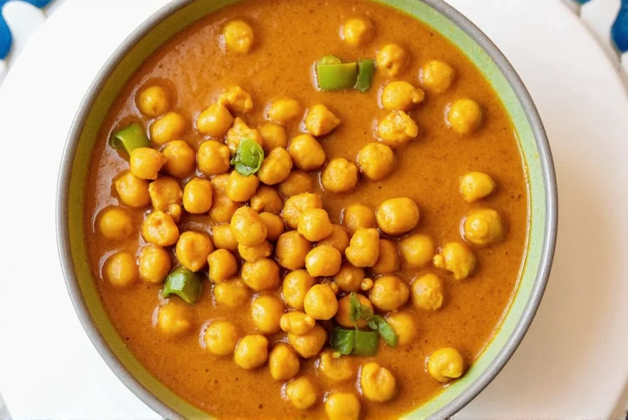 Leftover chana masala in a bowl