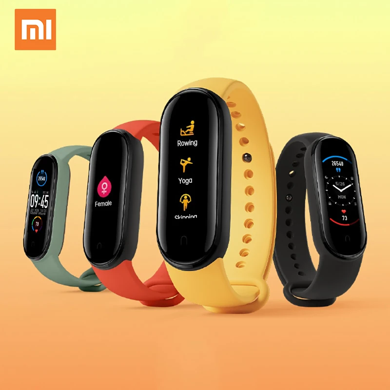 

Xiaomi Mi Band 5 Smart Watch Bracelet Magnetic Charge Blue-tooth5.0 Heart Rate Sleep Mi Band 5 Xiaomi Global Version