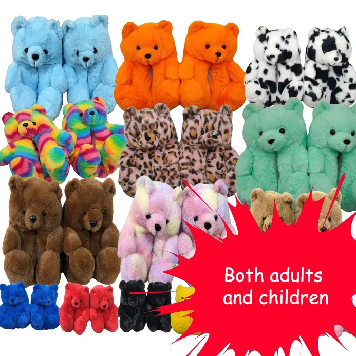 

panda bear house slippers teady bear slippers high quality infant kids teddy bear slippers