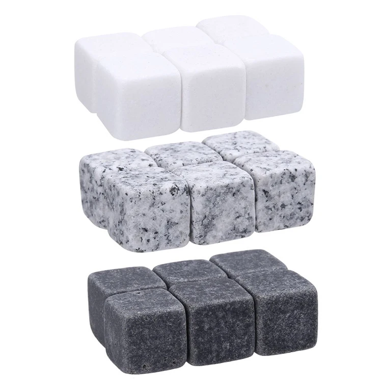 

Best Seller Ice Tartar Artificial Granite Stone Ice Cube Stones Set For Wine Whisky, As the picture