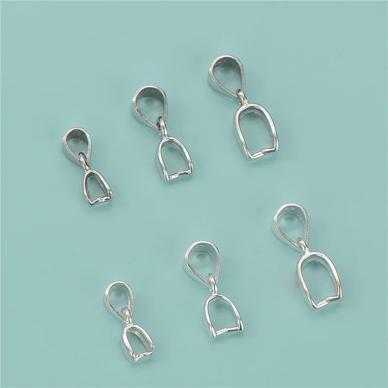 10pcs /lot 925 Sterling Silver Pendant Bail For Jewelry Making Jewelry Findings Pinch Bail Clasp