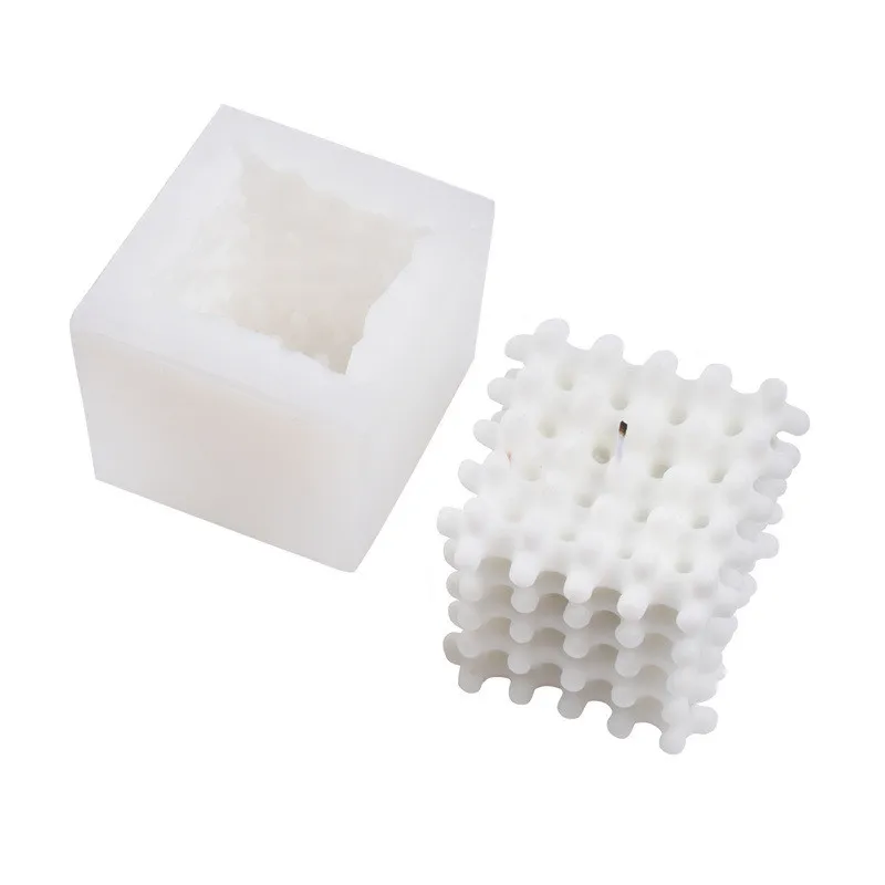 

B-3058 Large size Rubik's Cube Candle Mold Magic Ice Cube Candle Mould 3D Bubbles Cloud Molds Silicone Mold Candle Making Mould