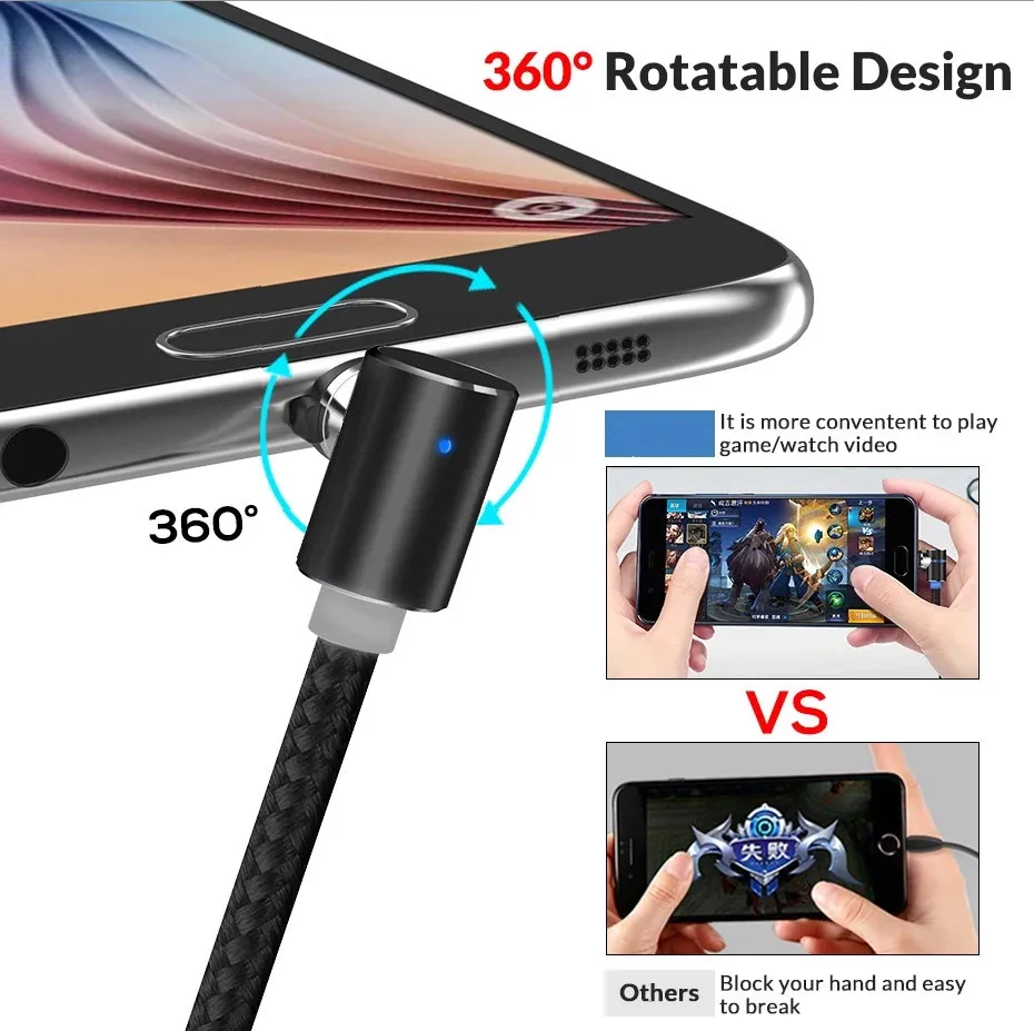 ZICAS 1M 2M Magnetic Mobile Phone Cable for Type C USB Cable Magnetic Charger 2.4A - ANKUX.COM