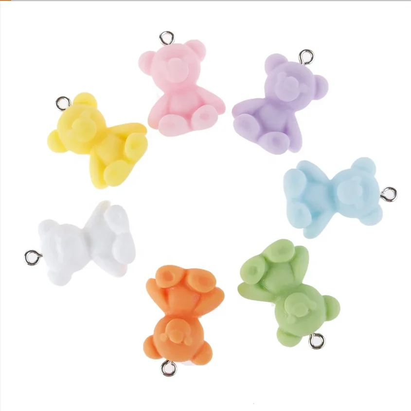 

DIY Lovely Matte Frosted Solid Gummy Bear Resin Charms For Jewelry Findings Handmade Pendant Earrings Keychain Accessory, Picture