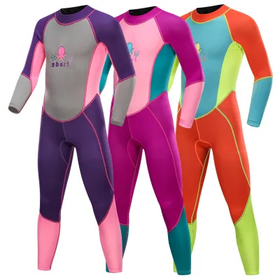 

Sbart Kids Diving Suit 2mm Wet Suit Full Body Back Zipper Steamer Wetsuit Neoprene Diving Swimming Surfing Wetsuit, Picture shows or accept customize color