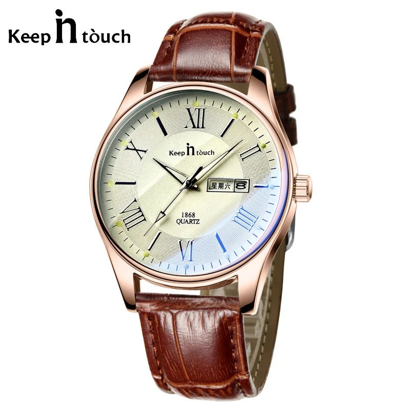 

Chinese Top Brand Classic Design Unisex Quartz Watch Leather Calendar Simple Wristwatch Charm Women's Watches Reloj Mujer