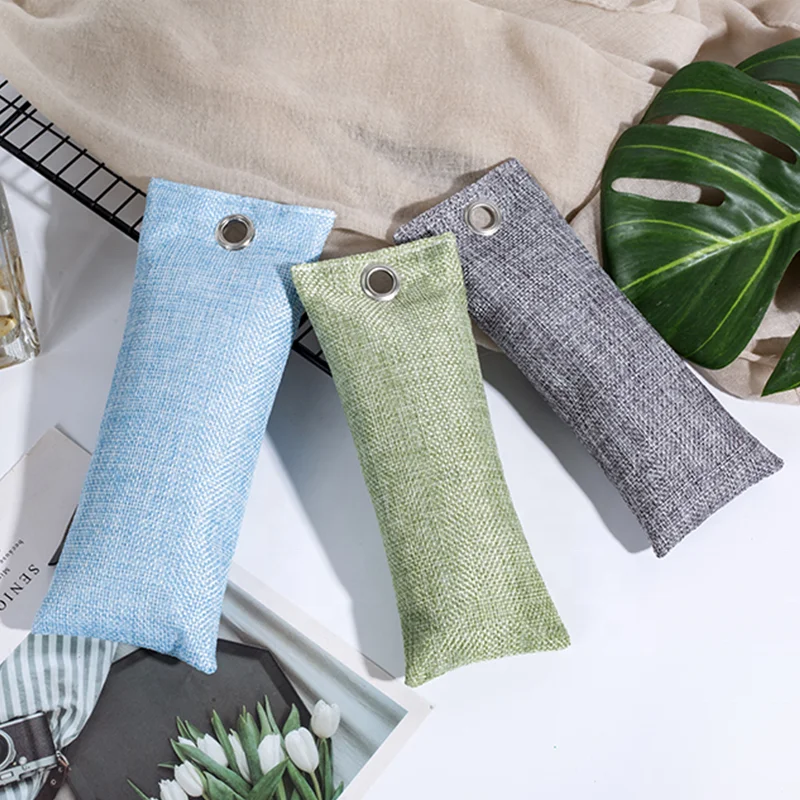 

Green bamboo charcoal odor eliminator bag use for shoes, Black