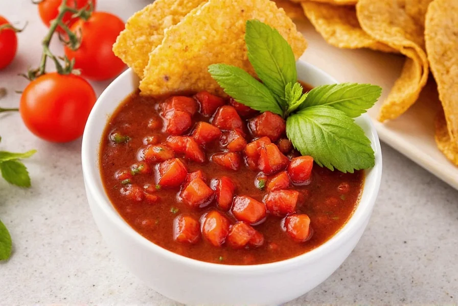 Step-by-step salsa recipe being prepared
