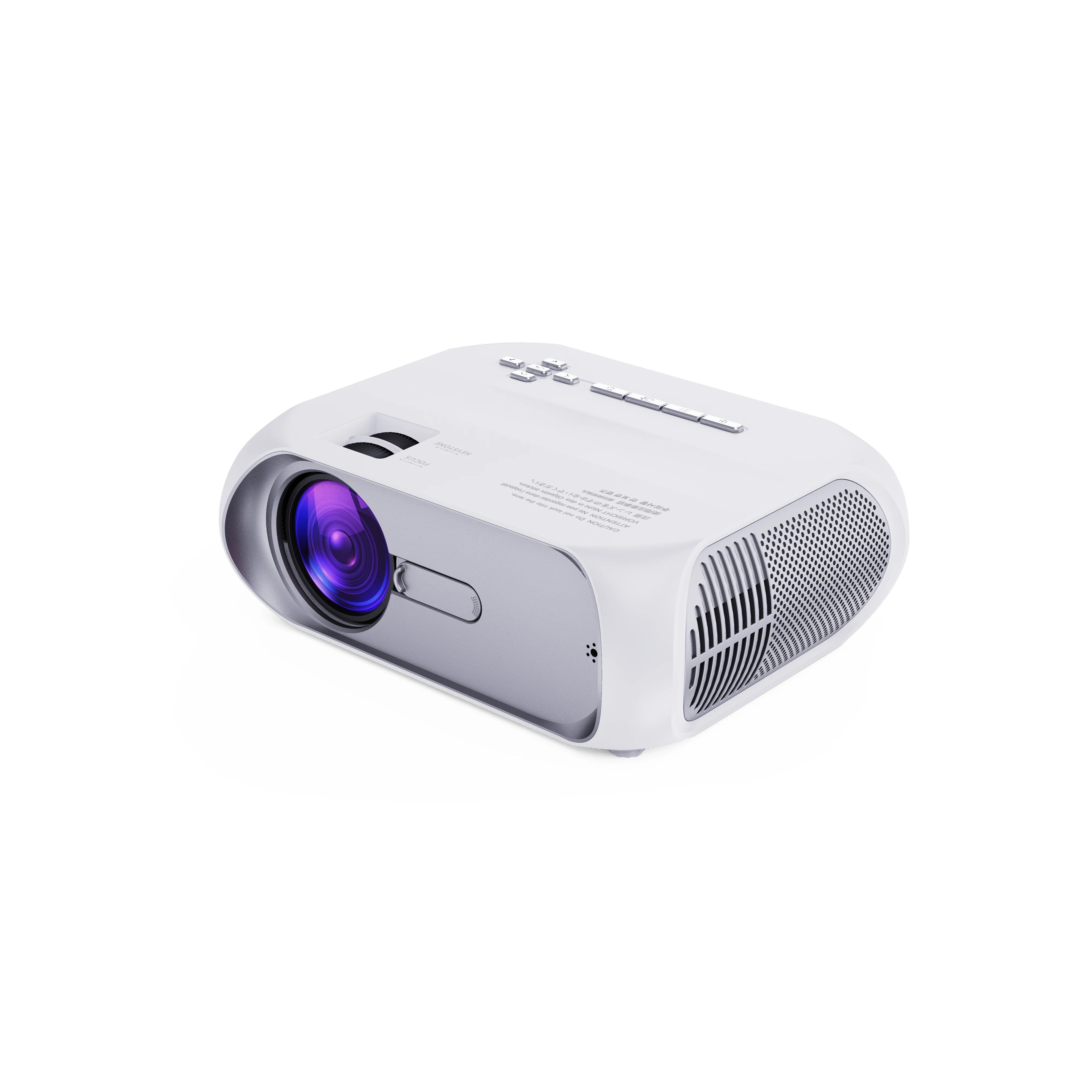 

Projector 4K Global Version Mini Projector Mini LED Portable Projector 1280*720P Keystone Correction For Home Office, White