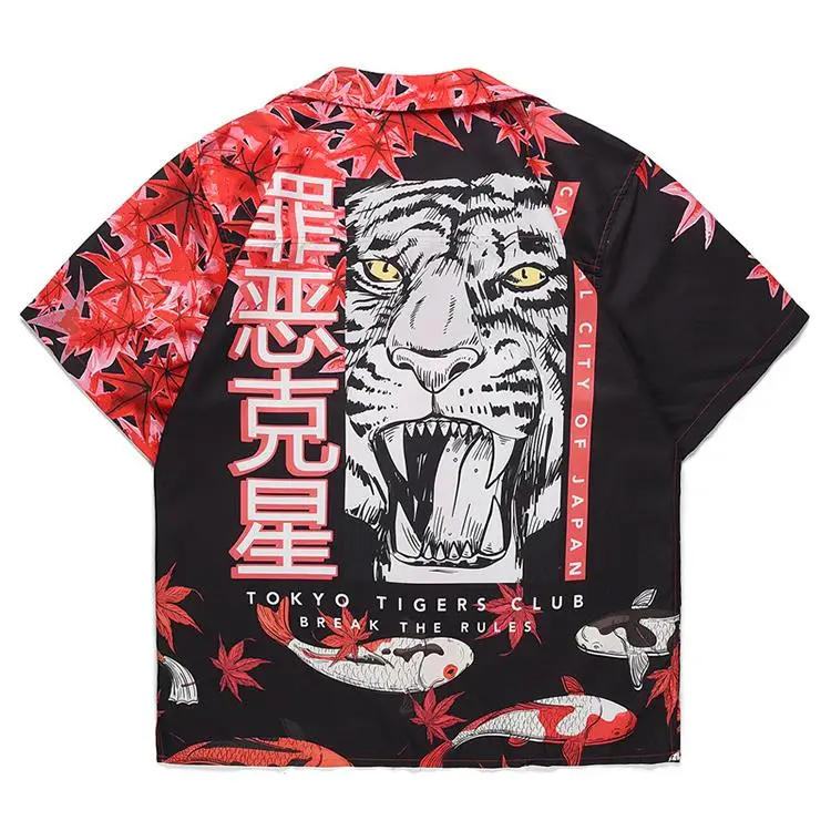 

Literary Loose Mens Large Size Printed Inch Shirt 2020 Summer Original Brand Shirt Casual Men Hawa Shirts, As pictures or custom color