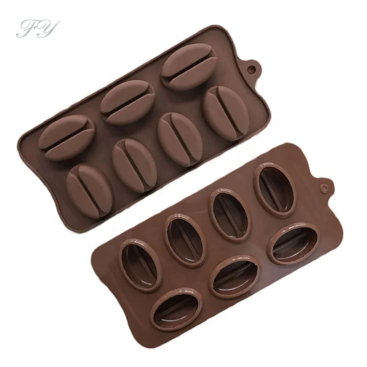 

Spot wholesale 7 even coffee beans silicone chocolate mold DIY cold soap mold ice tray model