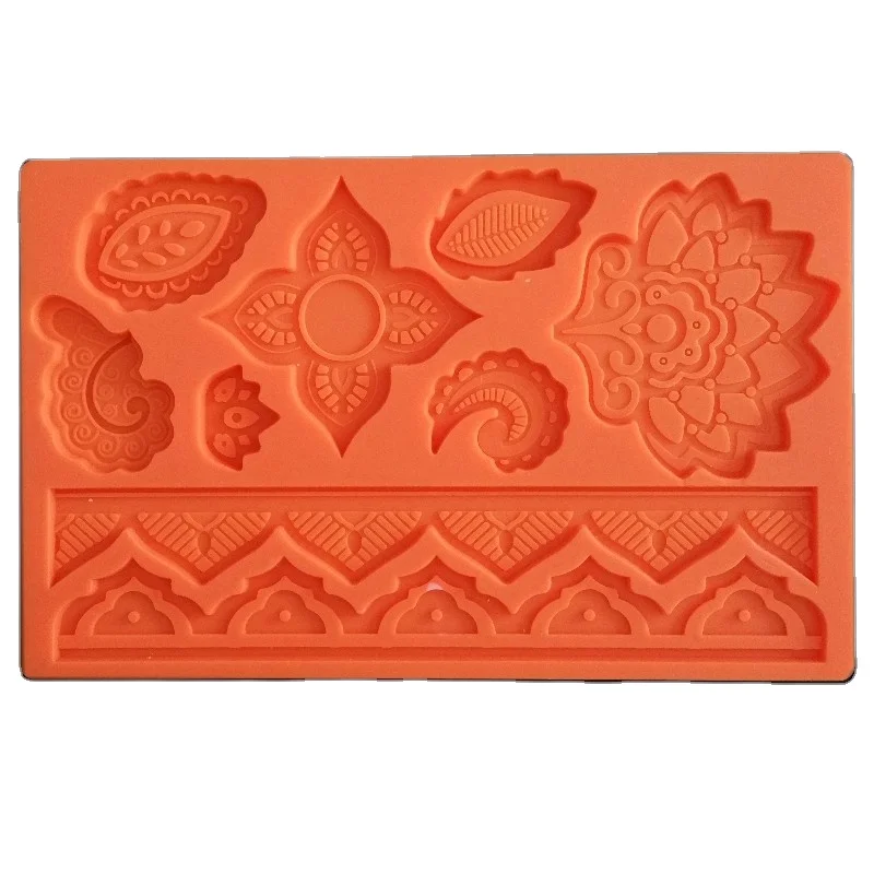 

Fondant Mold, Lace Molding, Silicone Cushion, Cake Embossing Sugar Art, Leaf Diamond Crafting Tools