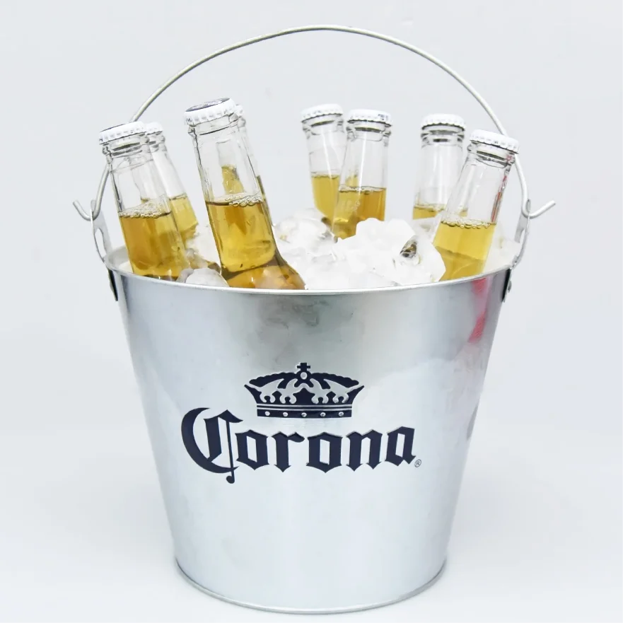 

Custom Round Metal Tin Nightclub 5l Ice Bucket, Customized color