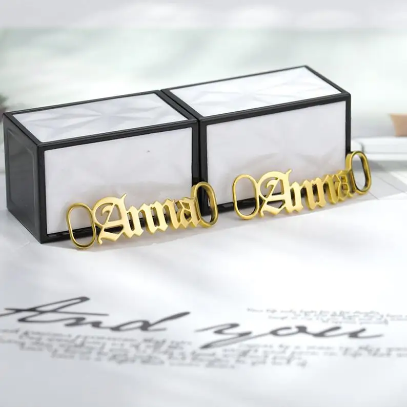 

Factory Wholesale Custom Shoelace Clips Charm Stainless Steel Personalized Shoe Accessories In Pair