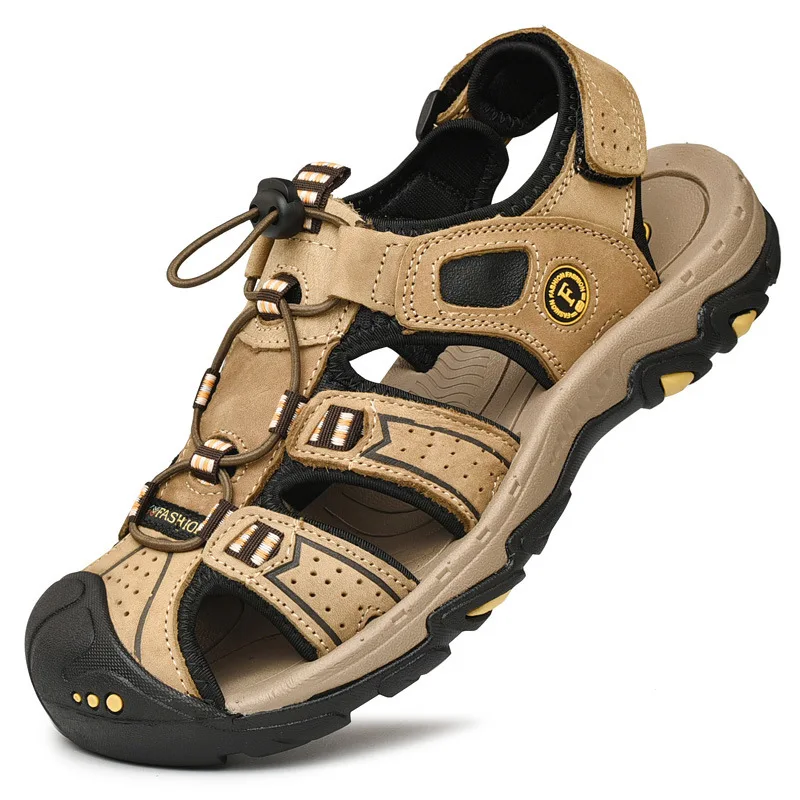 

Hot Sell Summer Men Anti-skidding Breathable Outdoor Travel Flat Sandals, Picture