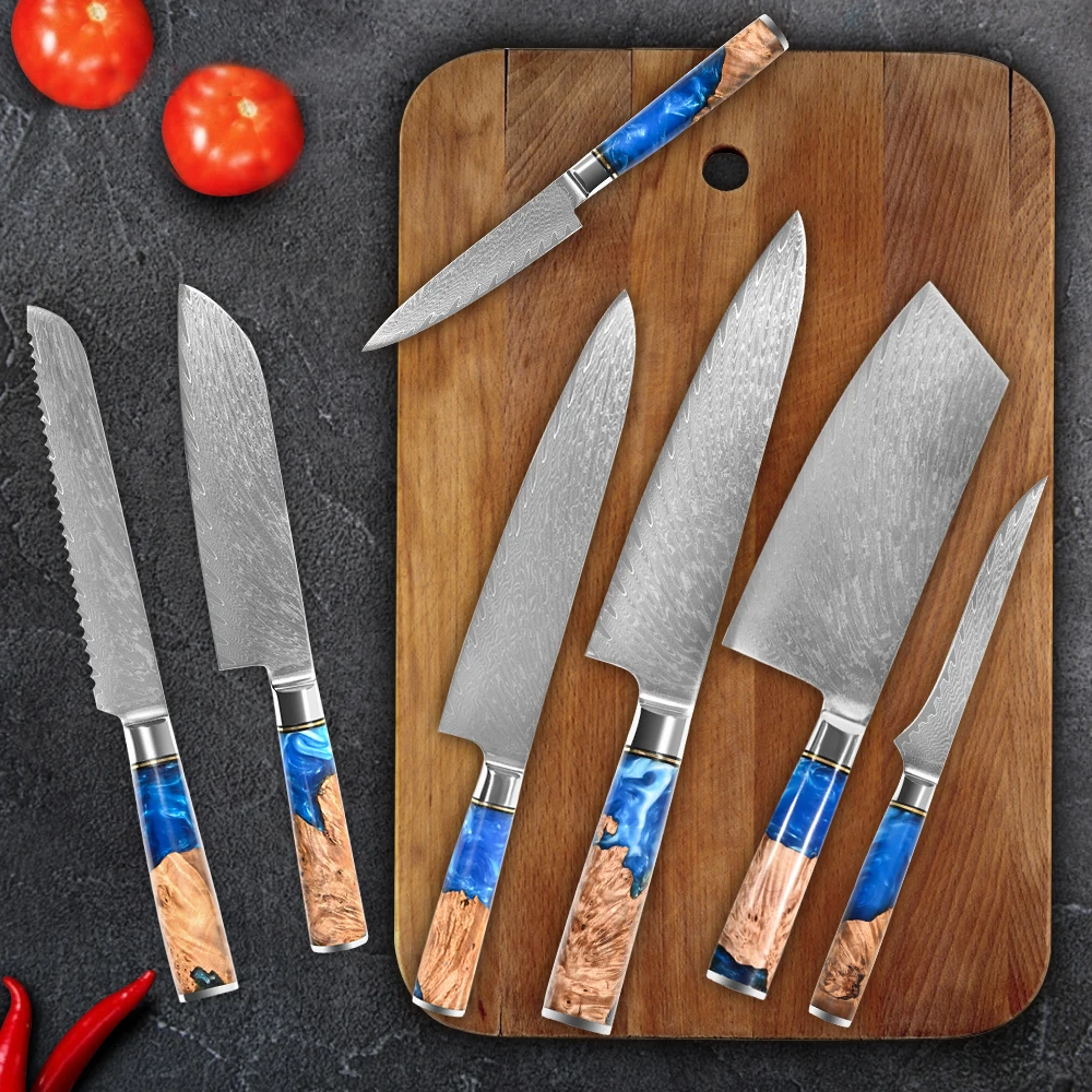 

Damascus Custom 8 inch Cuchillo Damasco Chef Knife Stainless Steel Knives Kitchen Knife Set