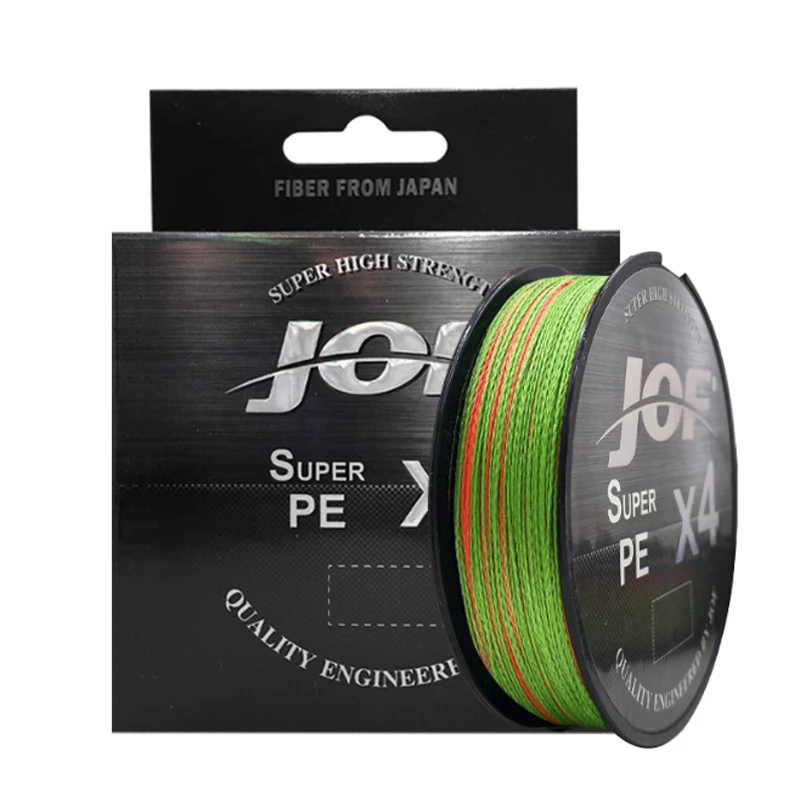 JOF 4 Stands 100m 300m 500m Box Packaging PE Strong japanese Material Fishing Tackle Fishing JOF Polyethylene Braided Line, 8 colors