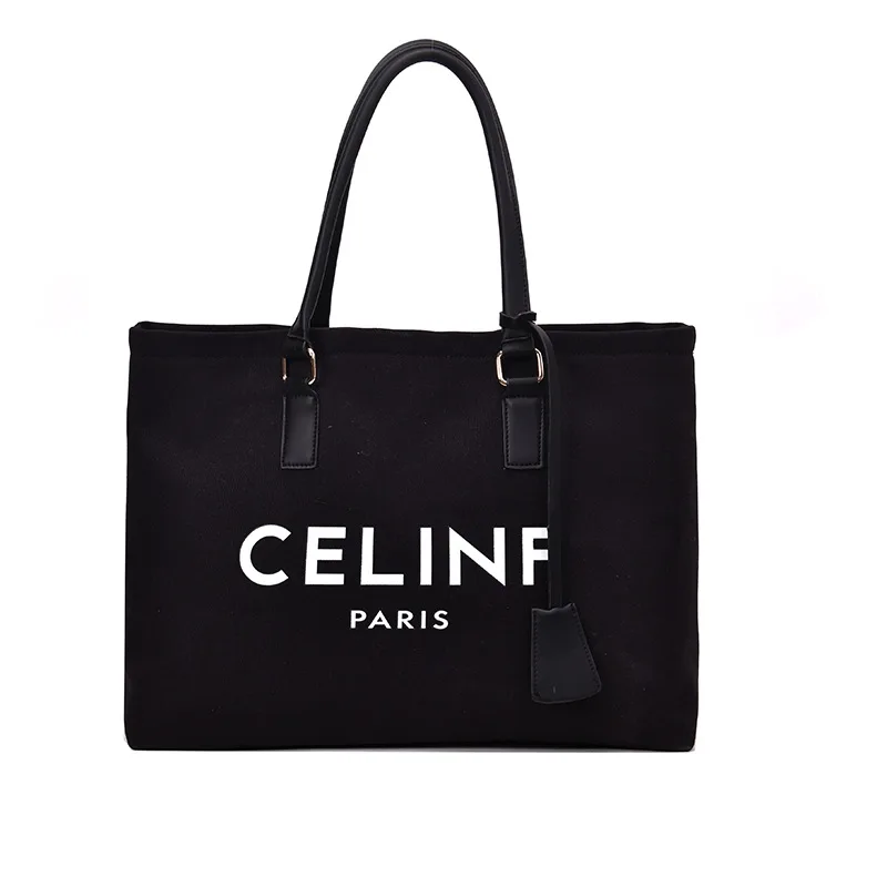

2019 new fashion leisure shopping bag simple large capacity portable Tote canvas bag canvas shopping bag, Customized color