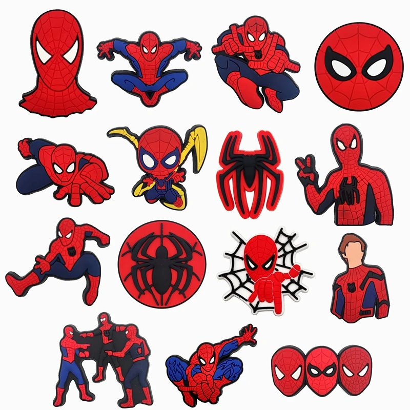 

New Arrival Spider Character Charms Clog Decoration Hero Croc Charms PVC Shoes Charm for DIY Gift