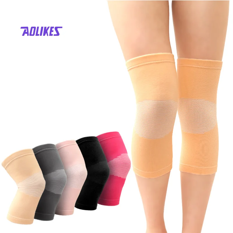 

Aolikes Nylon Knitting Compression Knee Brace Sleeve Comfortable Knee Support Wrap for Patellar Tendonitis and Arthritis