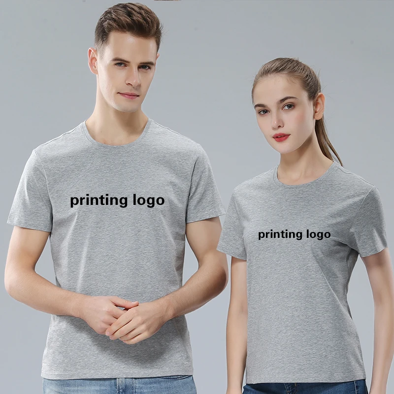 

High quality 200gsm100% cotton T-shirt with printed logo custom embroidered shirt