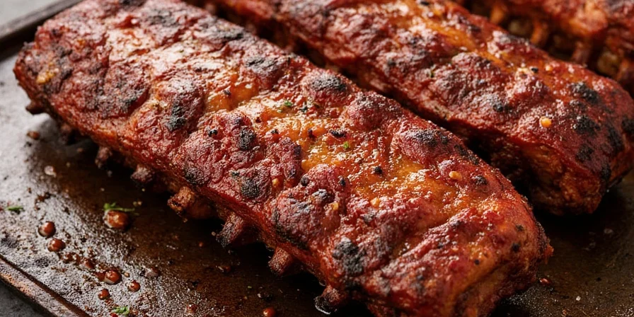 Plated professional-looking oven ribs