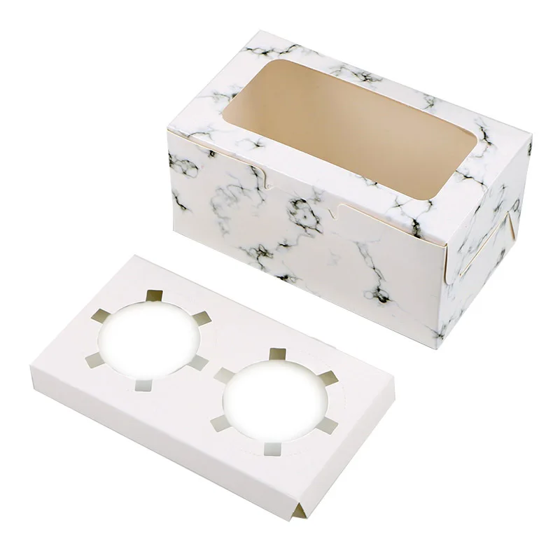 

Creative Marble White Card Transparent Window-opening Cake Box New Fashion Brown Paper Muffin Cake Box, Pure color