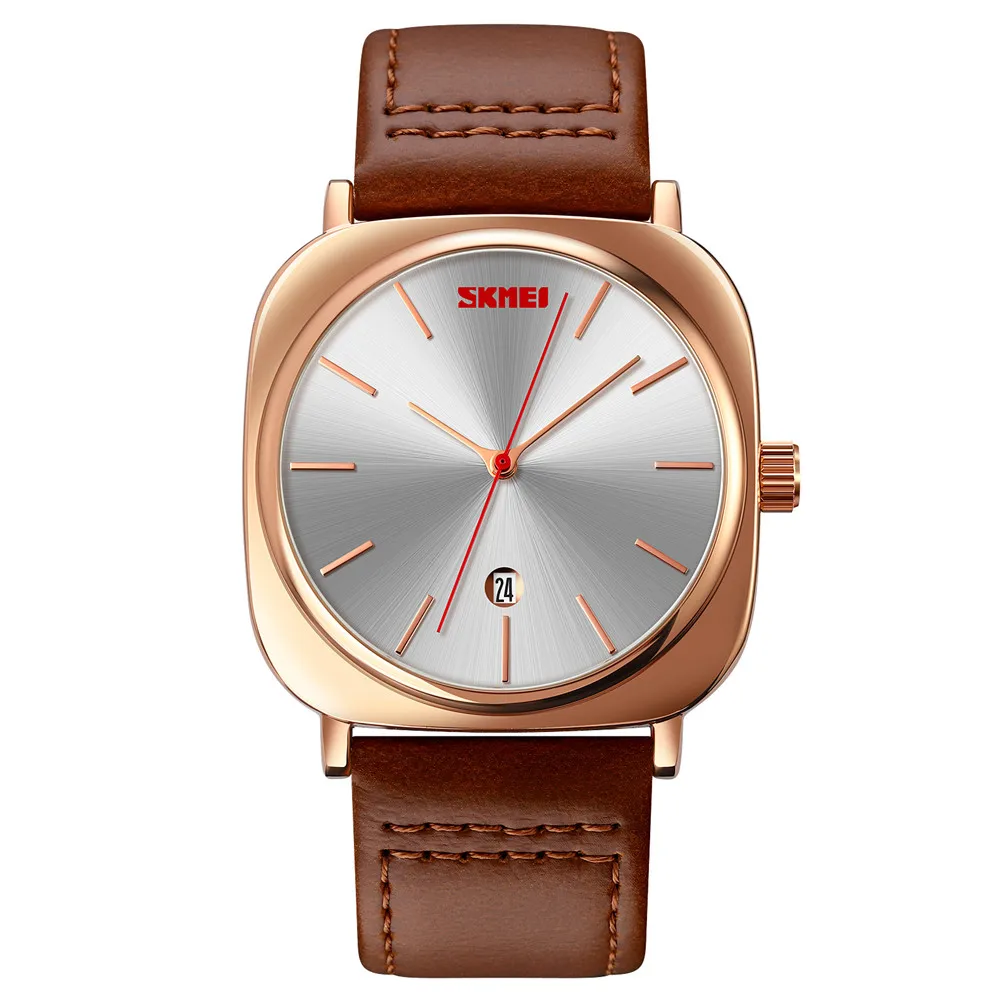 

Hot Selling Skmei 9266 Fashion Leather Quartz Watch Business Men Wrist Watch