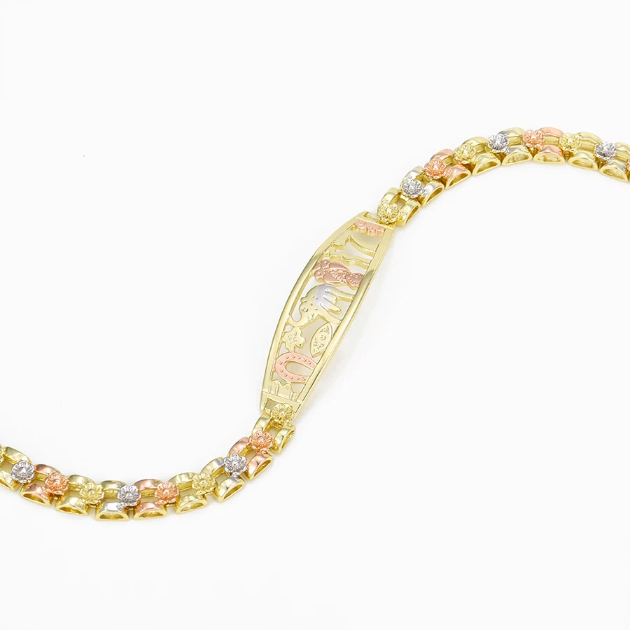 

75468 Xuping Fashion jewelry wholesale whiteflower link chain Multicolor elephant bracelet