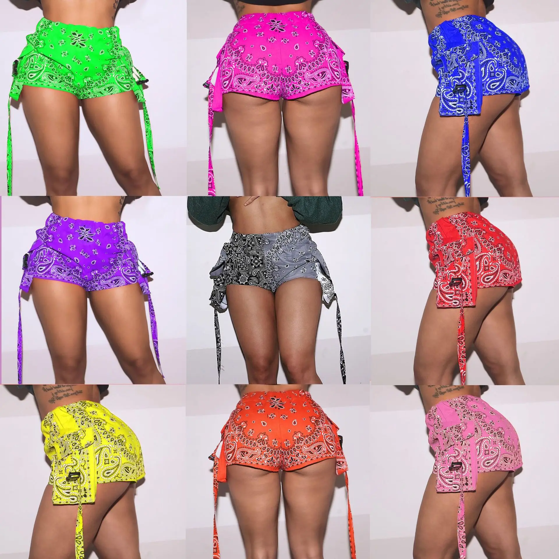 

TG032 2021 shorts for women plus size fashion mini sexy bandana summer shorts women, Shown