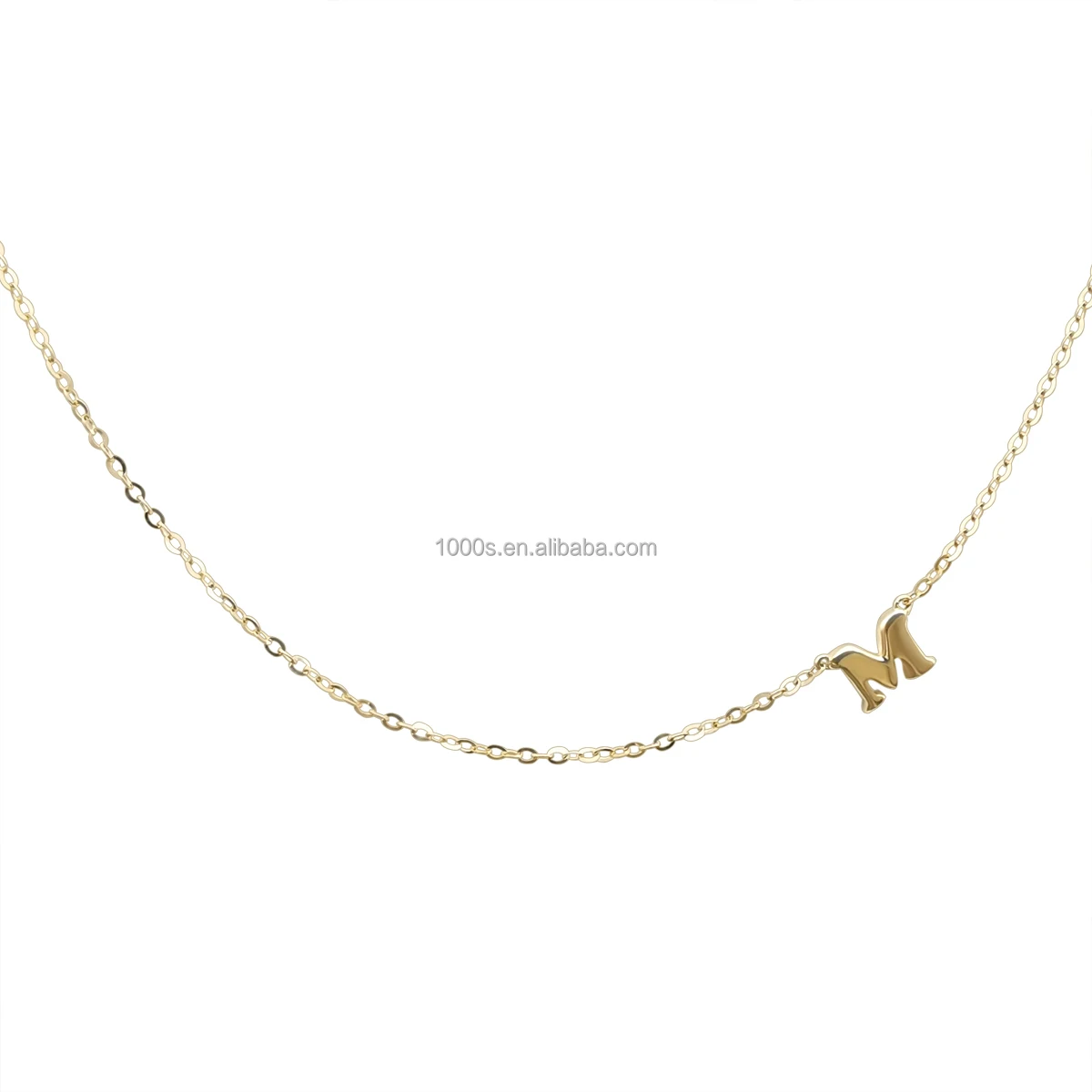 

Simple 9k Real Gold Custom Letter M Necklace Dainty Jewelry Necklaces