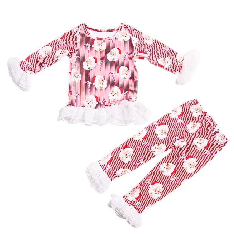 

Christmas baby girl's clothing set Santa Claus print baby outfit long sleeve and pants toddler Christmas set, Picture shows