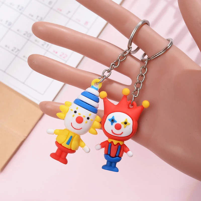 

Creative Cute Funny Clown Key Chain Cartoon Soft Pvc Keychain Custom Logo Custom Logo Design Keychain Keyring