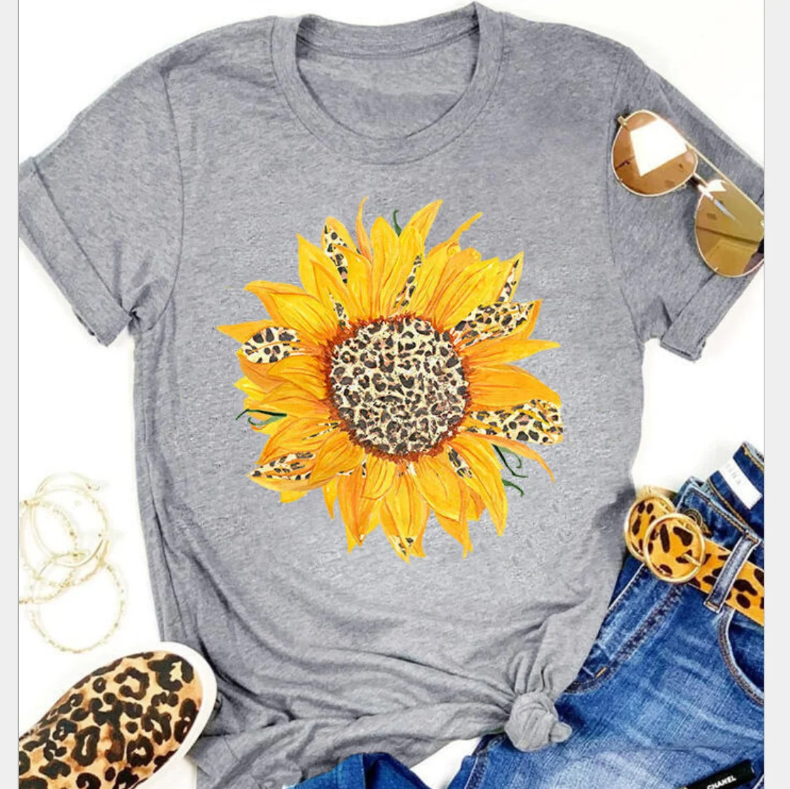 

Sunflower Leopard Printed T-Shirt Tee