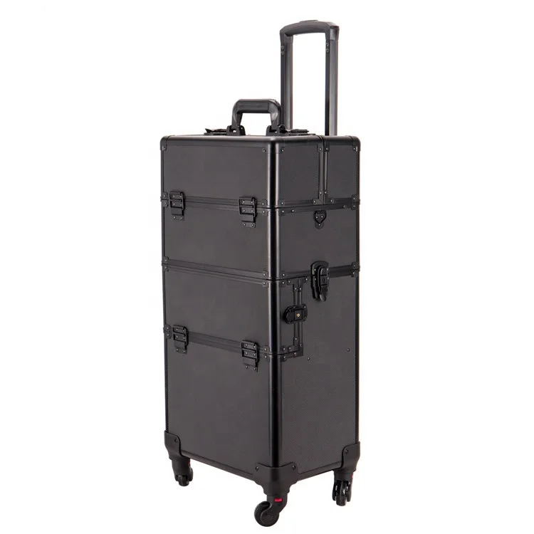 

Aluminum Makeup Train Case Jewelry Box Cosmetic Organizer Black New