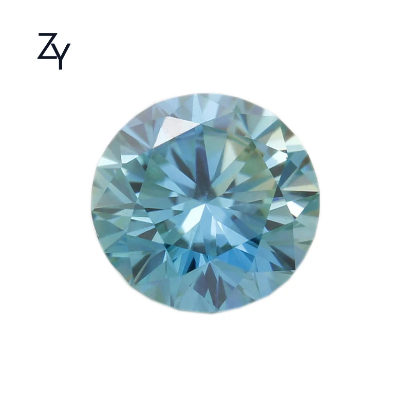 

ZHUANGYEE Blue Green Round Brilliant Cut Lab grown Synthetic Diamond stones 1.0 Carat  Loose gemstone Moissanite