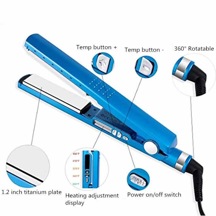 
New 110-240V stainless titanium professional irons travel flat iron private label tools nano hair straightener 