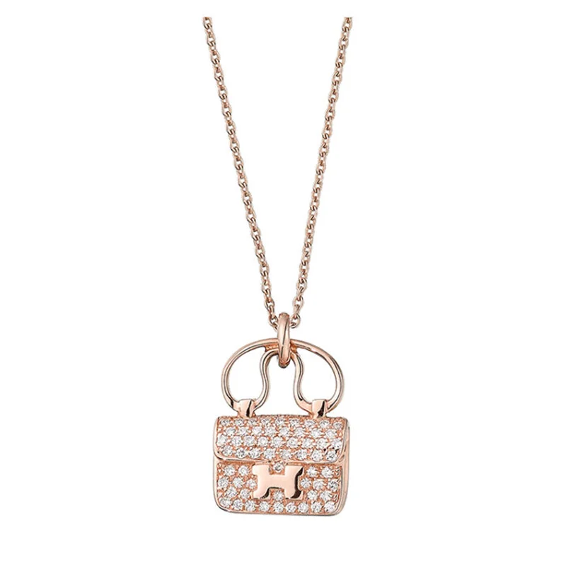 

New Diamond bag necklace luxury fashion jewelry