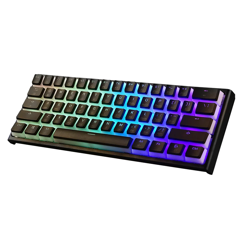 

New Launch Magic Refiner 61 Keys PUDDING KEYCAP Mechanical Keyboard Wired Type c 60% mini Mechanical rgb Gaming Keyboard, Black white