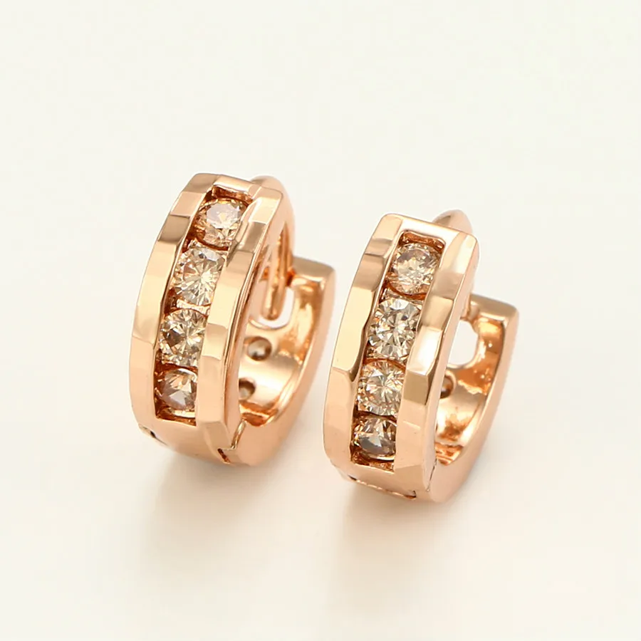 

A00626573 Xuping Jewelry Elegant Fashion 18K Gold Set Diamond Clip Earrings Environ-friendly Copper Ladies Earrings