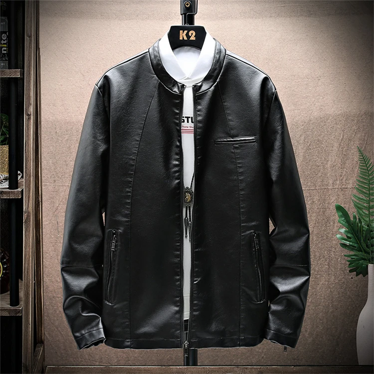 

Top Selling Autumn Fashion Style Motorcycle Black Riding Pu Leather Jacket For Men